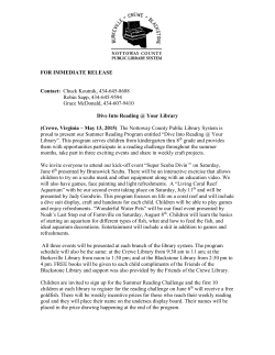 FOR IMMEDIATE RELEASE Contact: Chuck Koutnik, 434-645