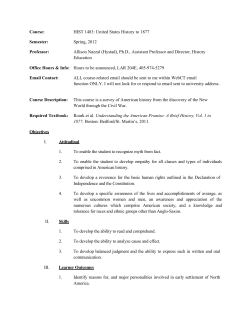 HIST 1483, U.S. History to 1877