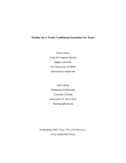 Outline for a Truth Conditional Semantics for Tense