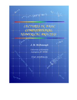 Lectures In Basic Computational Numerical Analysis
