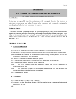 GUIDELINES ECO TOURISM FACILITIES AND ACTIVITIES