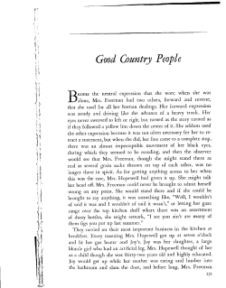 Good Country People - WebCampus --- Drexel University College of