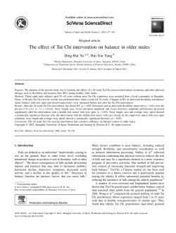 The effect of Tai Chi intervention on balance in older males