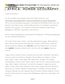 africa: human geography - National Geographic Society