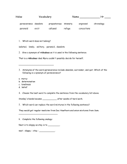 Holes Vocabulary Name ______ Hr