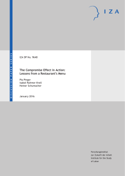 The Compromise Effect in Action: Lessons from a Restaurant`s Menu