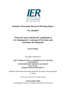 Institute of Economic Research Working Papers No. 104/2015