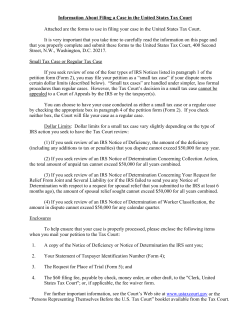 US Tax Court Pro-Se Petition Kit