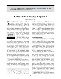 China`s Post-Socialist Inequality