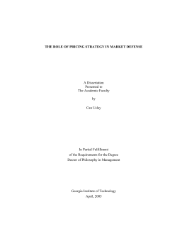 THE ROLE OF PRICING STRATEGY IN