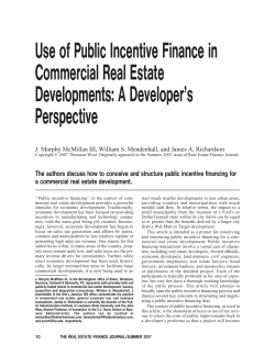 Use of Public Incentive Finance in Commercial