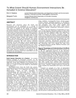 To What Extent Should Human/Environment Interactions Be