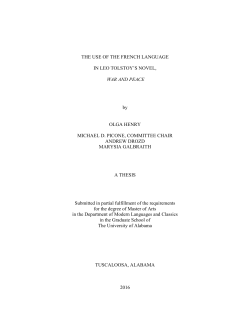 THE USE OF THE FRENCH LANGUAGE IN LEO TOLSTOY`S