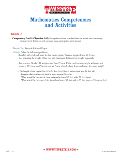 Grade 3 Math - Tweetsie Railroad