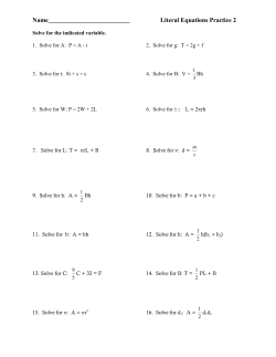 Solve for the indicated variable