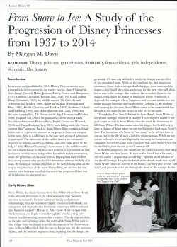 From Snow to Ice: A Study of the Progression of Disney Princesses