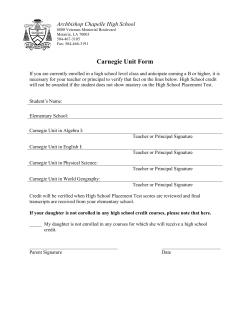 Carnegie Unit Form - Archbishop Chapelle High School