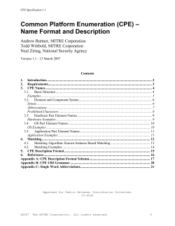 (CPE) - Name Format - CPE - Common Platform Enumeration