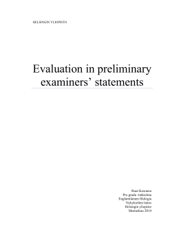 Evaluation in preliminary examiners` statements