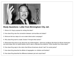 Study Questions: Letter from Birmingham City Jail.