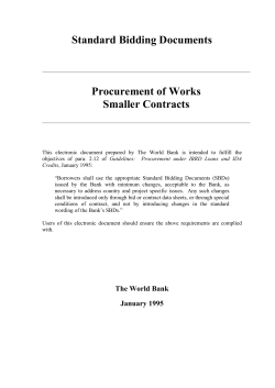 003-014075 World Bank. Procurement of Works, Sma