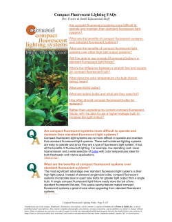 Compact Fluorescent Lighting FAQs