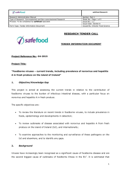 Foodborne viruses &ndash; current trends, including prevalence
