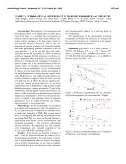 STABILITY OF HYDRAZINE AS INTERMEDIATE IN PREBIOTIC