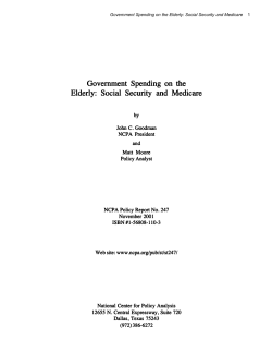 Government Spending on the Elderly: Social Security and Medicare