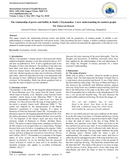 The relationship of power and futility in Shelly`s Ozymandias: A new