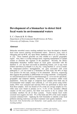 Development of a biomarker to detect bird fecal waste in