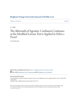 The Aftermath of Agostini - BYU Law Digital Commons