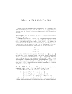 Solution to HW 4, Ma 1c Prac 2016