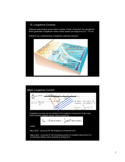 1 15. Longshore Currents Mean Longshore Current