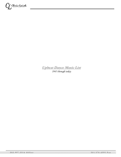 Upbeat Dance Music List - Chris Laich Music Services