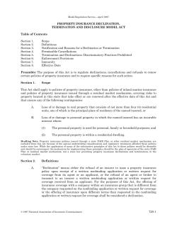 property insurance declination - National Association of Insurance