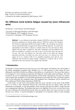 On Offshore wind turbine fatigue caused by wave influenced wind