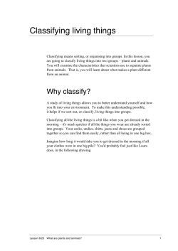 Classifying living things - NSW Department of Education