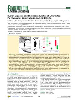 Human Exposure and Elimination Kinetics of
