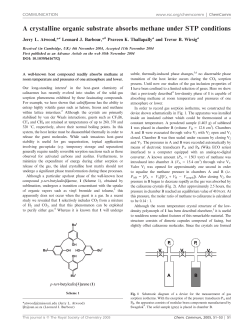 A crystalline organic substrate absorbs methane under STP conditions