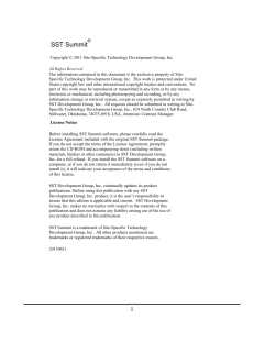 Working with the SST Summit Program