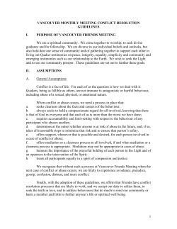Conflict Resolution Guidelines