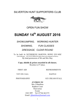 entries to - Tiverton Pony Club