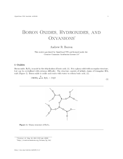 Boron Oxides, Hydroxides, and Oxyanions