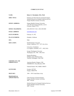 curriculum vitae - Clinical Nutrition Fellowship