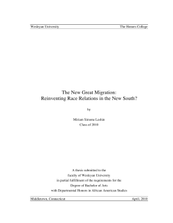 The New Great Migration: Reinventing Race Relations