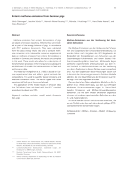 Enteric methane emissions from German pigs - Th&uuml;nen