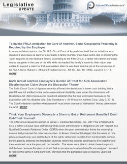 To Invoke FMLA protection for Care of Another, Some Geographic