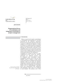 JAN SKALIK Organizational forms of coordination and integration of