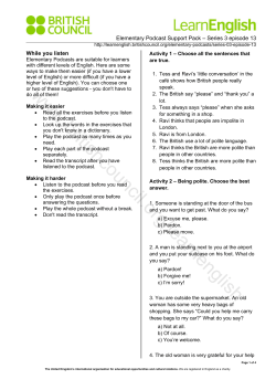 support pack - British Council Learn English